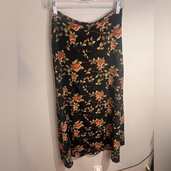 Vintage Ultimate Blues Floral Midi Skirt – Size 6 – Romantic 90s Style - Picture 2 of 4